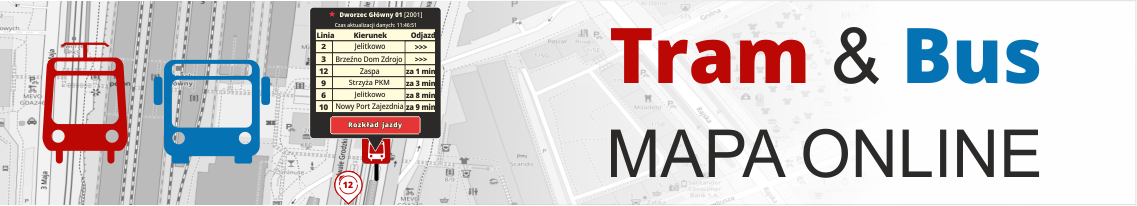 Baner interaktywna mapa dla pasażerów gdańskiej komunikacji miejskiej